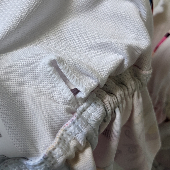 Pink Tropical print triangle ruffle trim bikini top - Picture 7 of 8